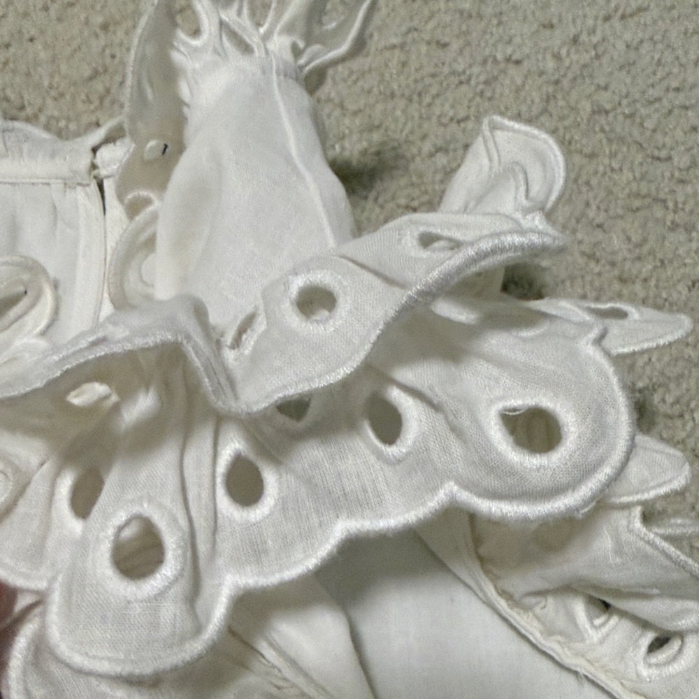 Sea NY White Lee Embroidery Eyelet Dress Small - Picture 7 of 11